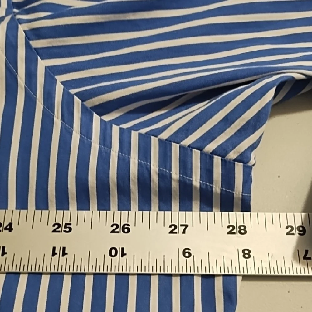 Classic Fit Polo Ralph Lauren Blue and White Striped Shirt Embroidered Polo Logl